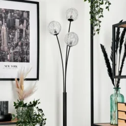 Lampadaire Bernado Argenté, 3 lumières
