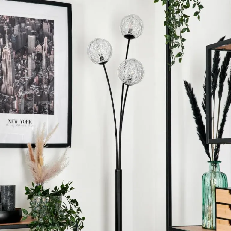 Lampadaire Bernado Argenté, 3 lumières