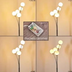 Lampadaire Bernado Nickel mat, 5 lumières