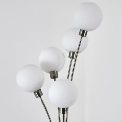 Lampadaire Bernado Nickel mat, 5 lumières