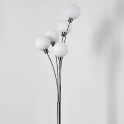 Lampadaire Bernado Nickel mat, 5 lumières