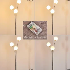 Lampadaire Bernado Nickel mat, 3 lumières