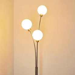Lampadaire Bernado Nickel mat, 3 lumières