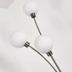 Lampadaire Bernado Nickel mat, 3 lumières