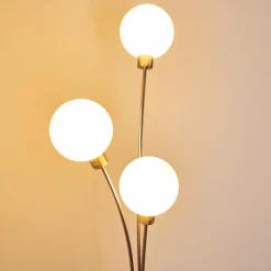 Lampadaire Bernado Nickel mat, 3 lumières