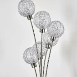 Lampadaire Bernado Nickel mat, 6 lumières