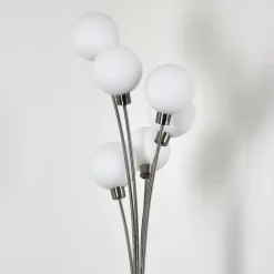 Lampadaire Bernado Nickel mat, 6 lumières