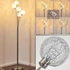 Lampadaire Bernado Nickel mat, 5 lumières