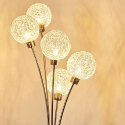 Lampadaire Bernado Nickel mat, 5 lumières
