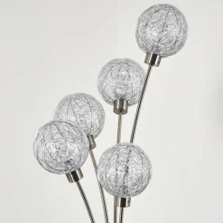 Lampadaire Bernado Nickel mat, 5 lumières