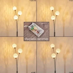 Lampadaire Bernado Nickel mat, 3 lumières