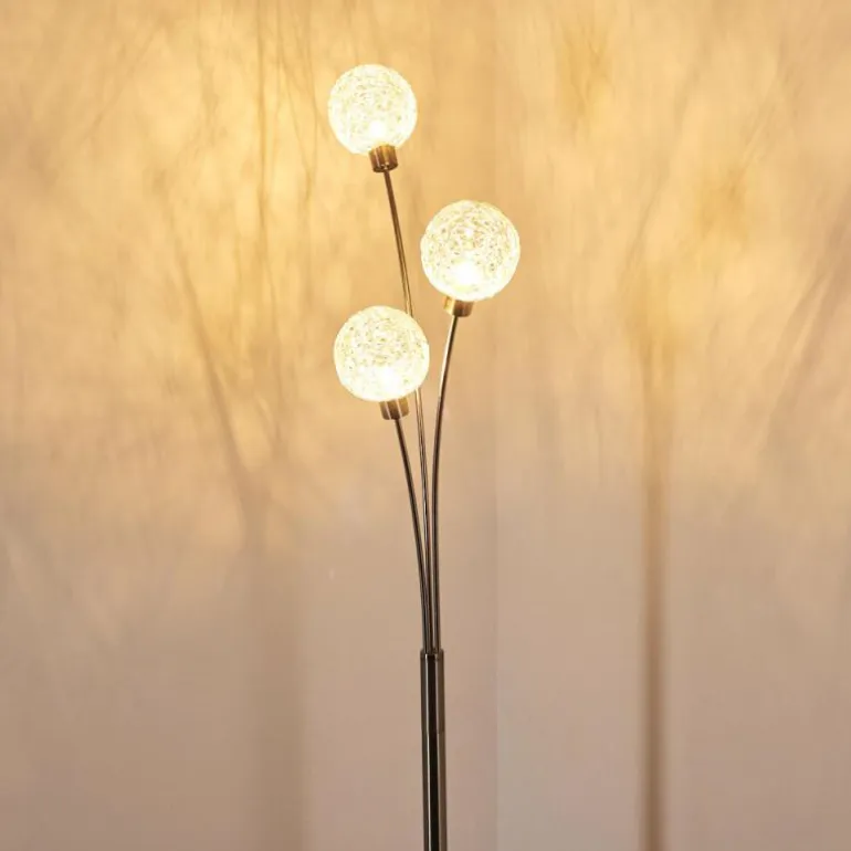 Lampadaire Bernado Nickel mat, 3 lumières