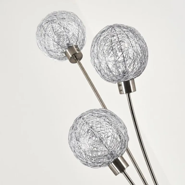 Lampadaire Bernado Nickel mat, 3 lumières