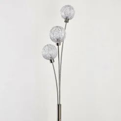 Lampadaire Bernado Nickel mat, 3 lumières