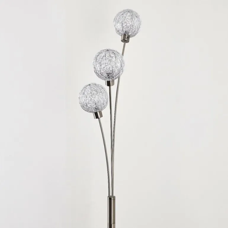 Lampadaire Bernado Nickel mat, 3 lumières