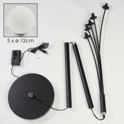 Lampadaire Bernado Noir, 5 lumières