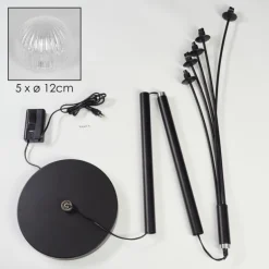 Lampadaire Bernado Noir, 5 lumières