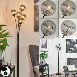Lampadaire Bernado Noir, 5 lumières