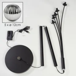 Lampadaire Bernado Noir, 5 lumières