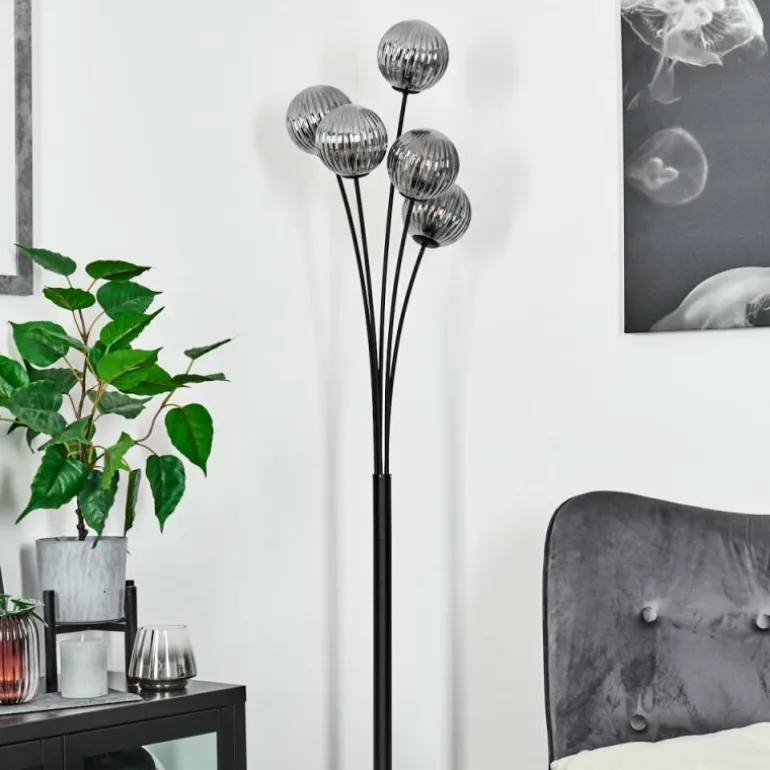 Lampadaire Bernado Noir, 5 lumières