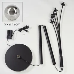 Lampadaire Bernado Noir, 5 lumières