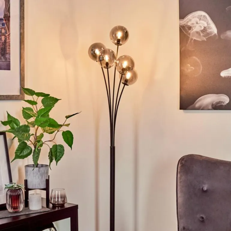 Lampadaire Bernado Noir, 5 lumières