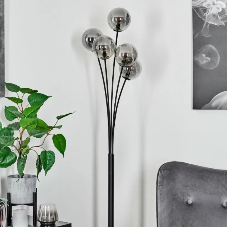 Lampadaire Bernado Noir, 5 lumières