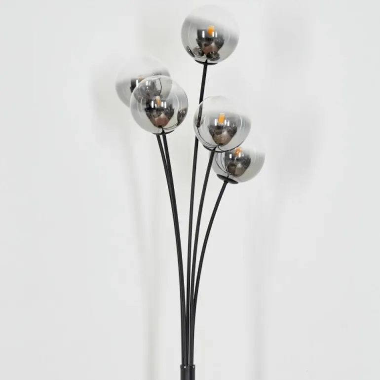 Lampadaire Bernado Noir, 5 lumières