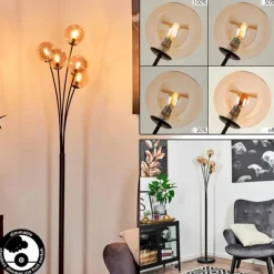 Lampadaire Bernado Noir, 5 lumières