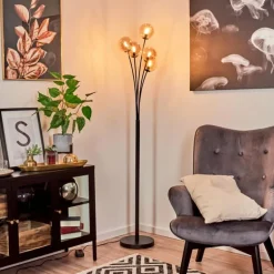 Lampadaire Bernado Noir, 5 lumières
