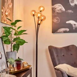 Lampadaire Bernado Noir, 5 lumières