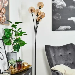 Lampadaire Bernado Noir, 5 lumières