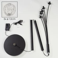 Lampadaire Bernado Noir, 5 lumières