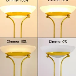 Lampadaire Biot LED Laiton, 2 lumières