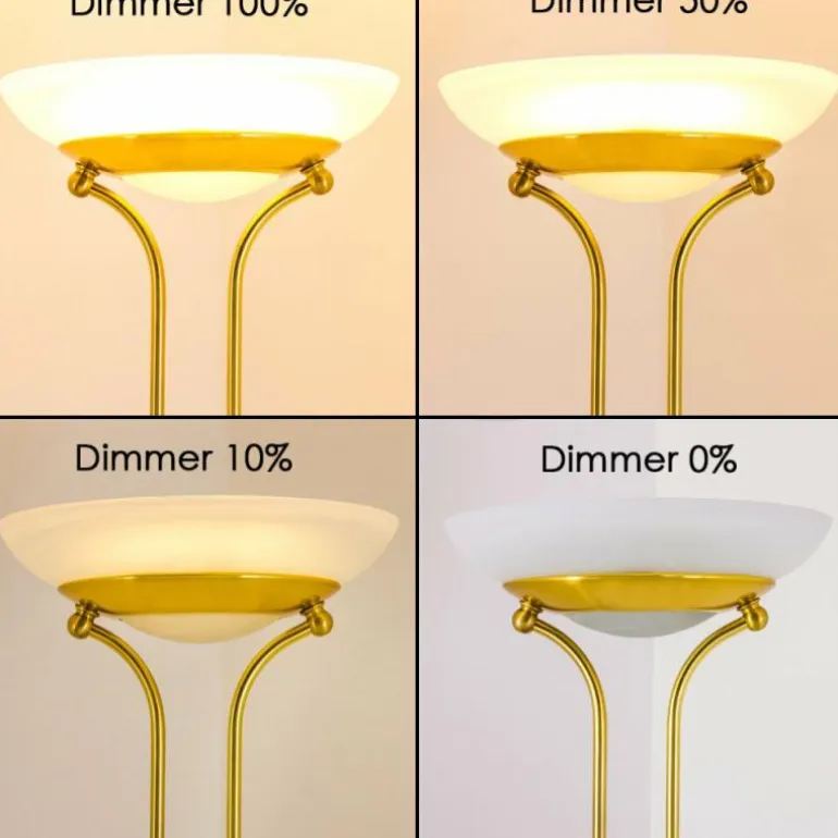 Lampadaire Biot LED Laiton, 2 lumières