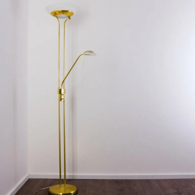Lampadaire Biot LED Laiton, 2 lumières