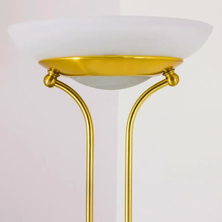 Lampadaire Biot LED Laiton, 2 lumières