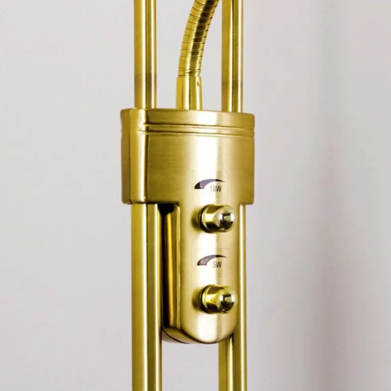 Lampadaire Biot LED Laiton, 2 lumières
