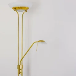 Lampadaire Biot LED Laiton, 2 lumières