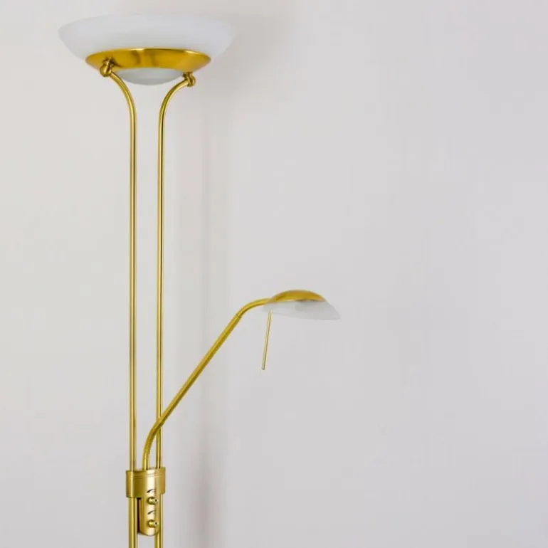 Lampadaire Biot LED Laiton, 2 lumières