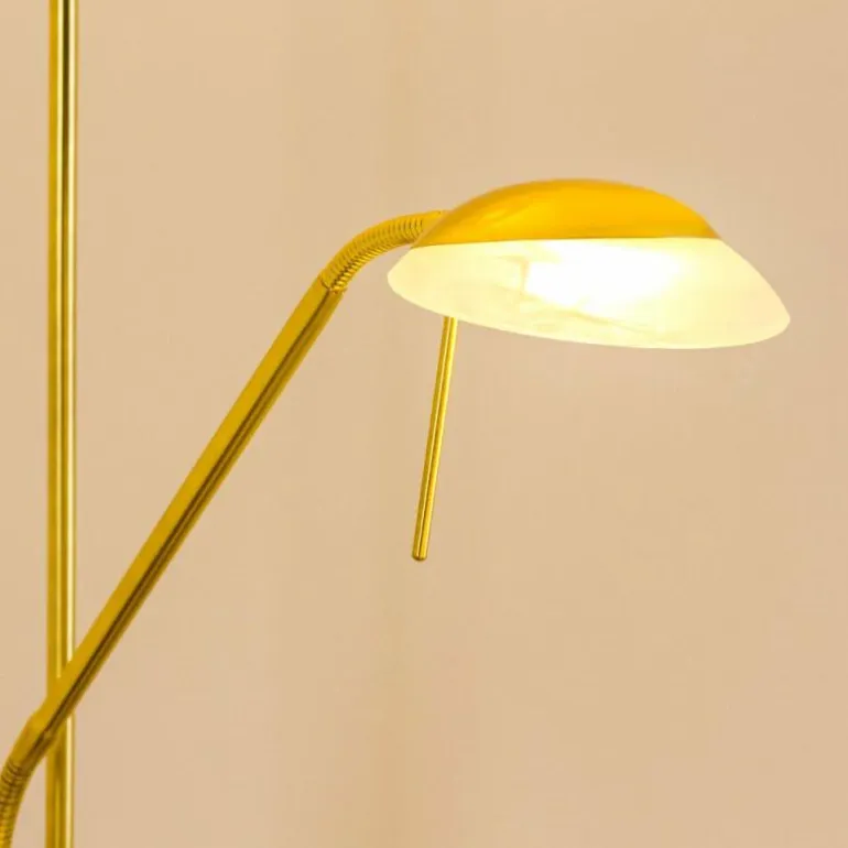 Lampadaire Biot LED Laiton, 2 lumières