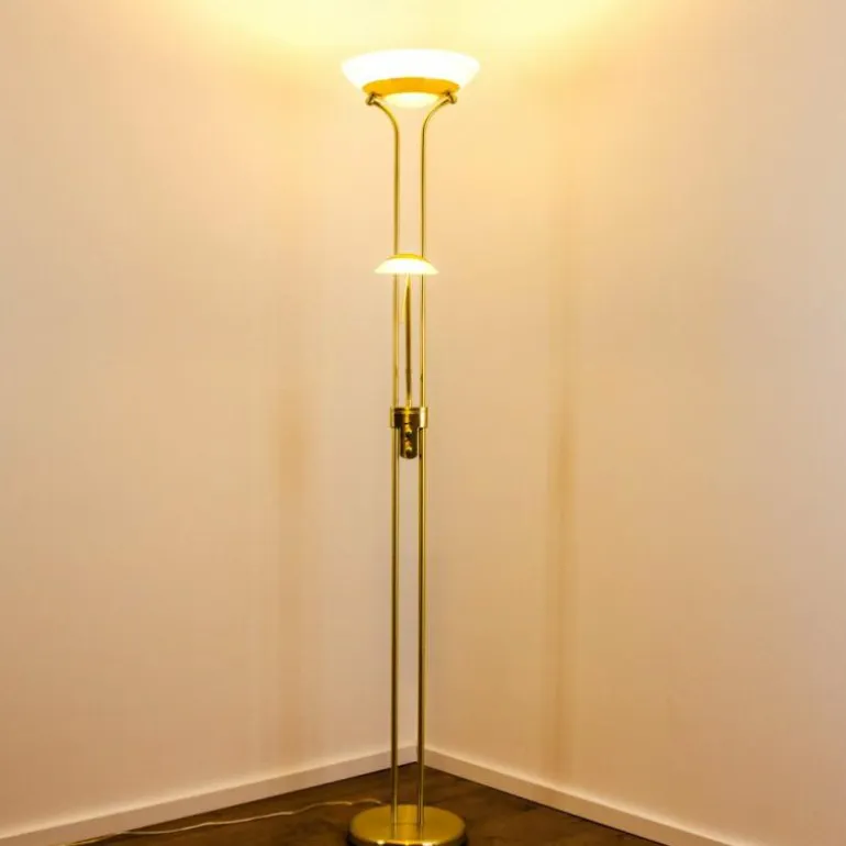 Lampadaire Biot LED Laiton, 2 lumières