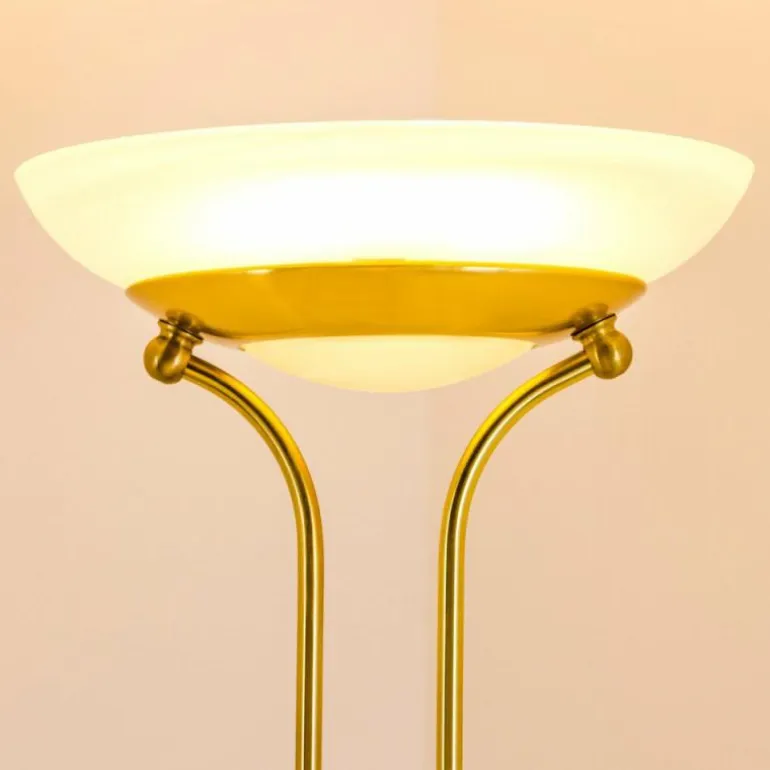 Lampadaire Biot LED Laiton, 2 lumières