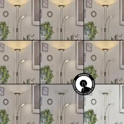 Lampadaire Biot LED Nickel mat, 2 lumières