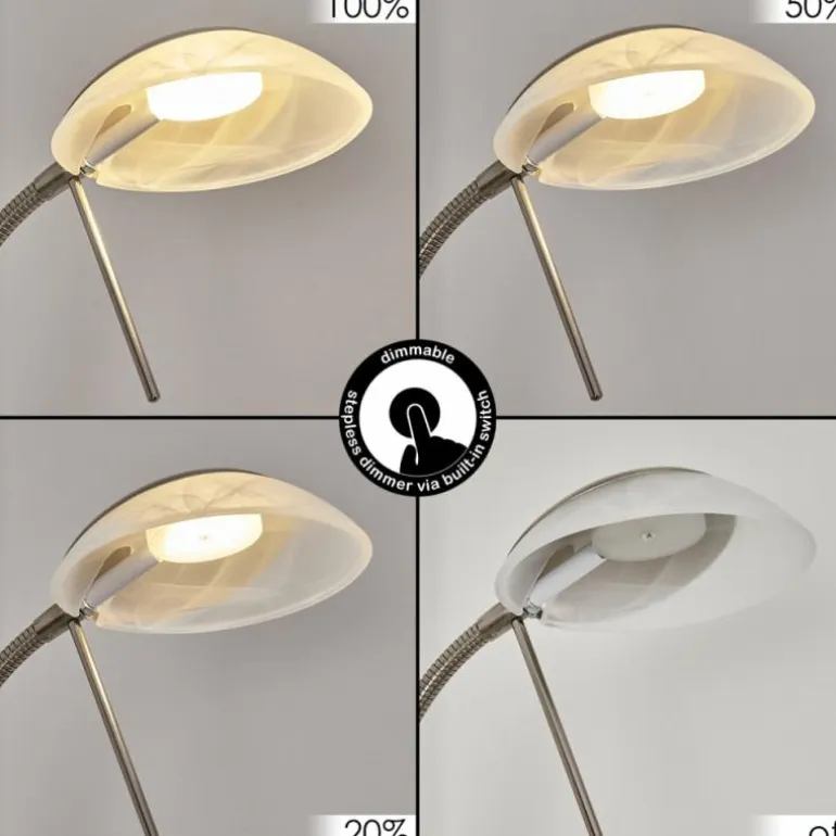 Lampadaire Biot LED Nickel mat, 2 lumières