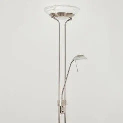 Lampadaire Biot LED Nickel mat, 2 lumières