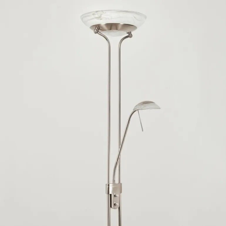 Lampadaire Biot LED Nickel mat, 2 lumières