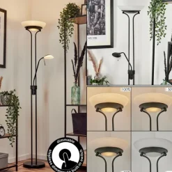 Lampadaire Biot LED Noir, 2 lumières