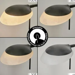 Lampadaire Biot LED Noir, 2 lumières