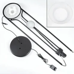 Lampadaire Biot LED Noir, 2 lumières